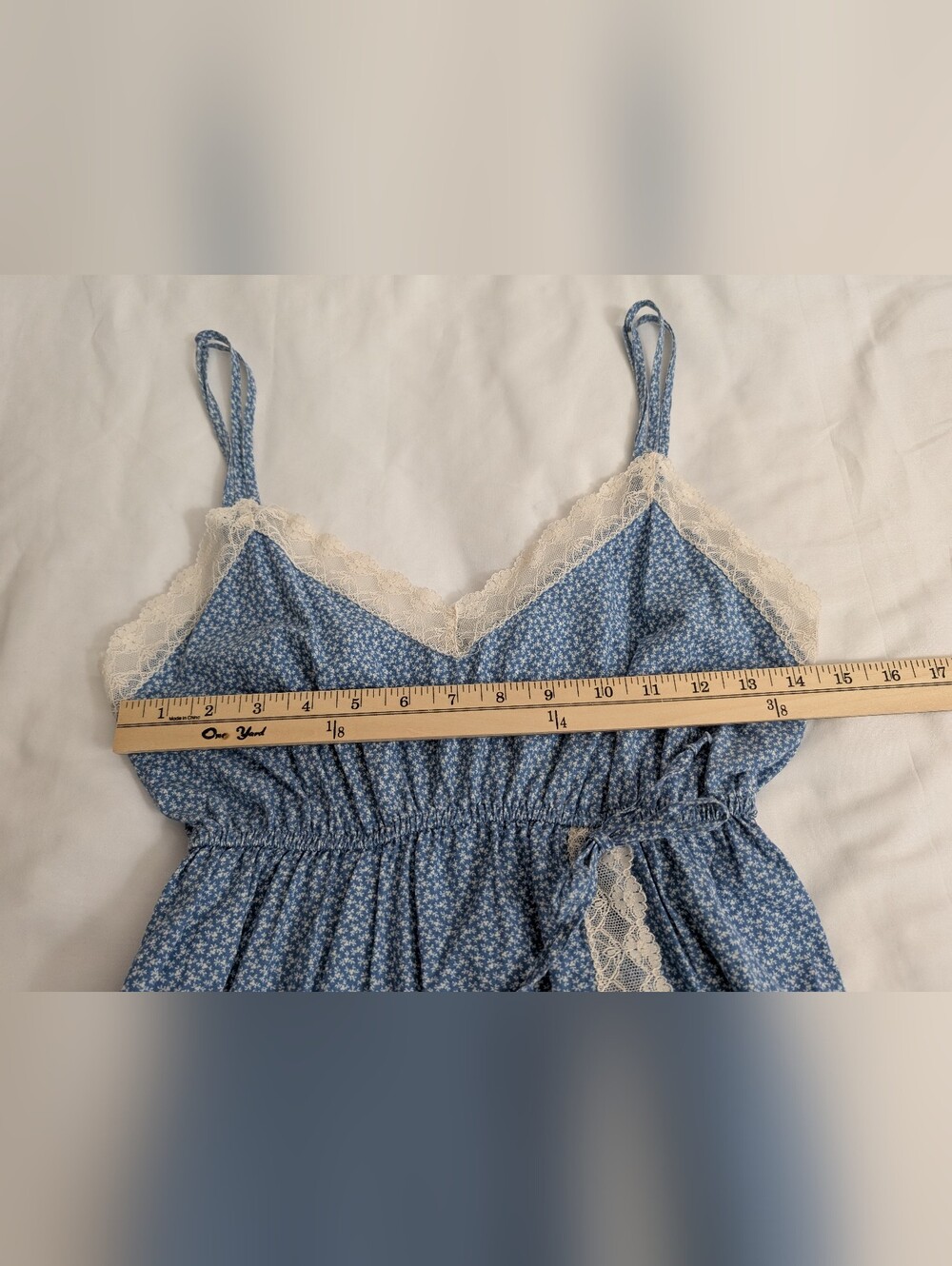 Annie vintage lace trim cotton slip dress - Picture 12 of 15